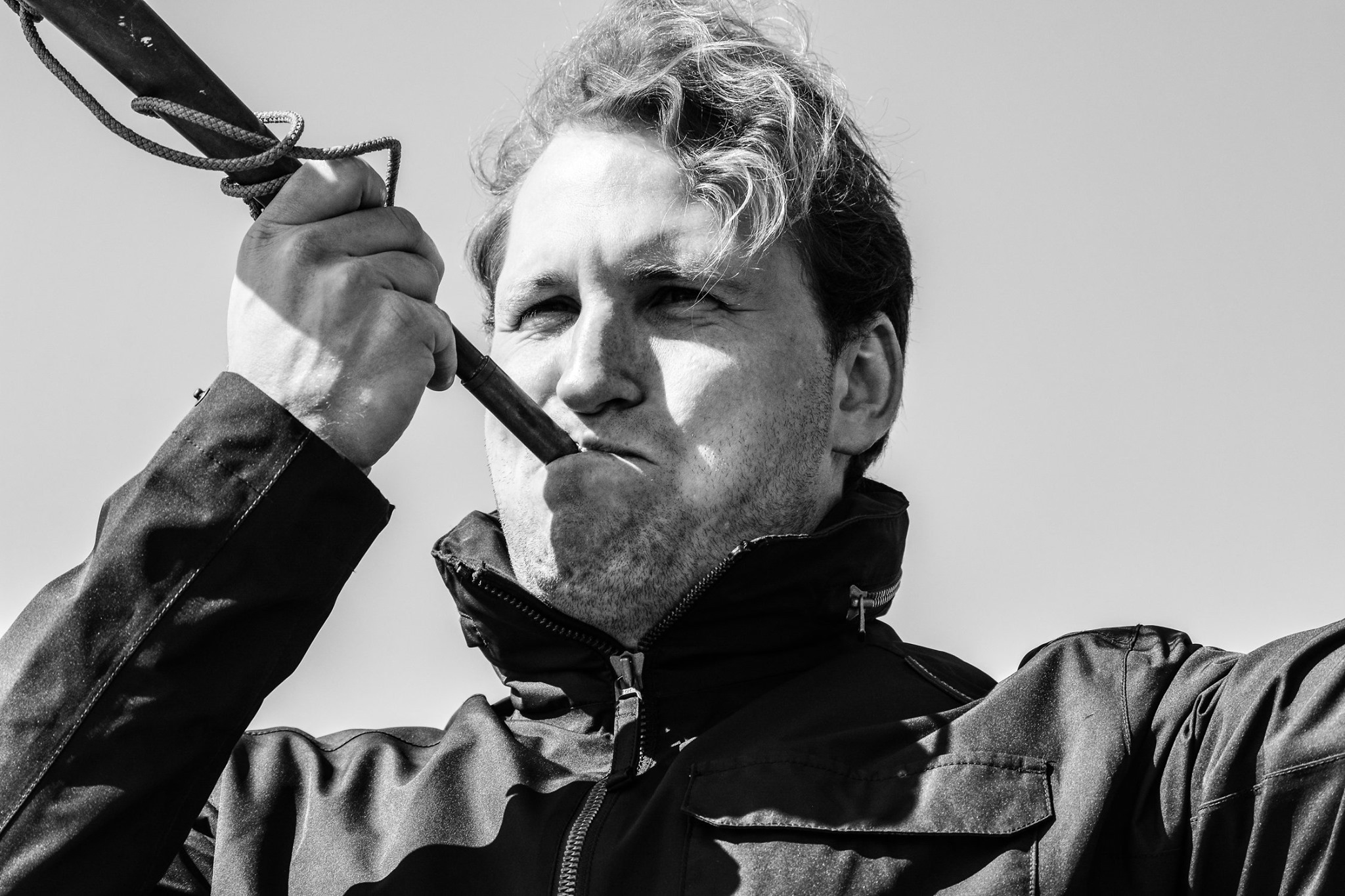 Denis Kotlyarov sailing in a calm, focused moment.